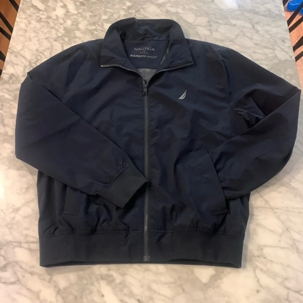 Nautica mens navy blue rain breaker/wind breaker size medium